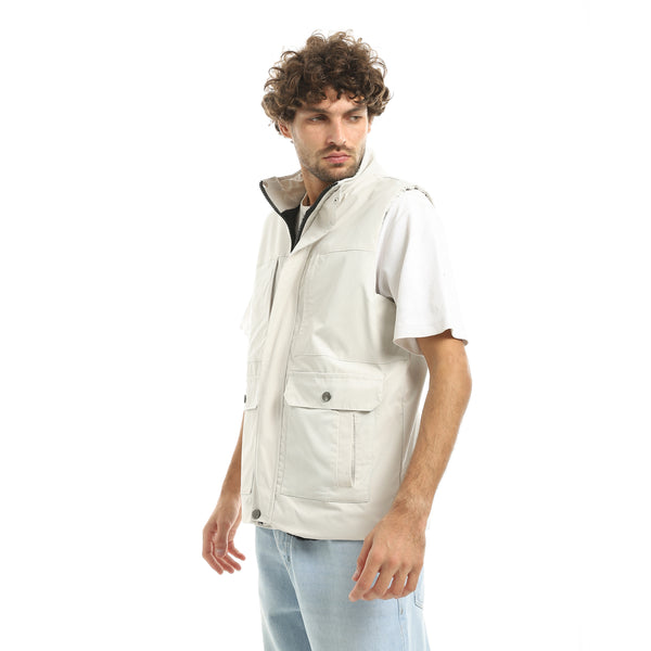 Off_White_Sleeveless_Zipped_Fleeced_Vest-Off_White