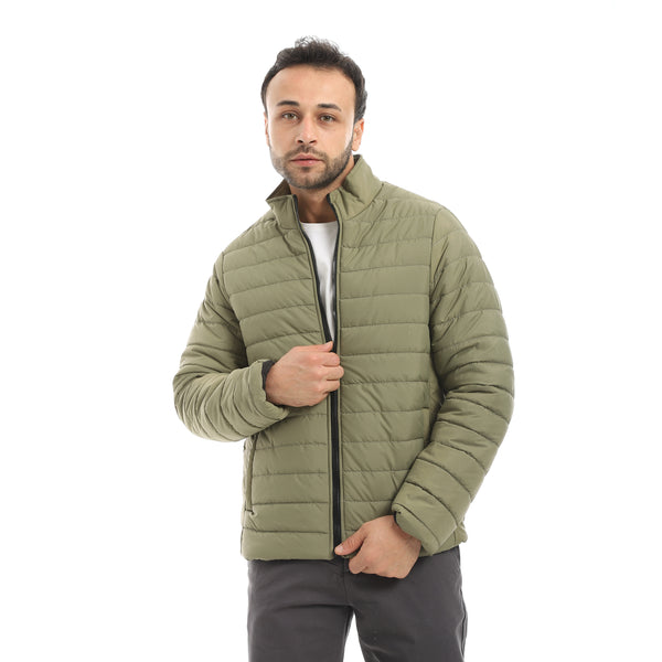 Pump_Self_Patterned_Long_Sleeves_Jacket_-_olive