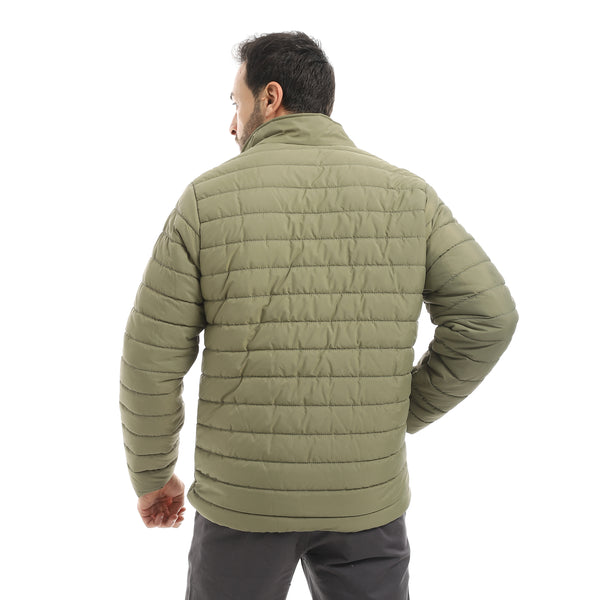 Pump_Self_Patterned_Long_Sleeves_Jacket_-_olive