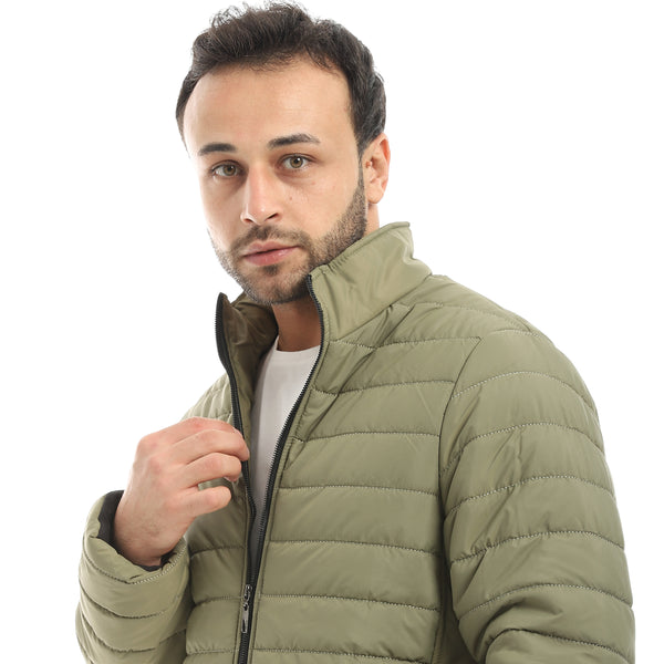 Pump_Self_Patterned_Long_Sleeves_Jacket_-_olive