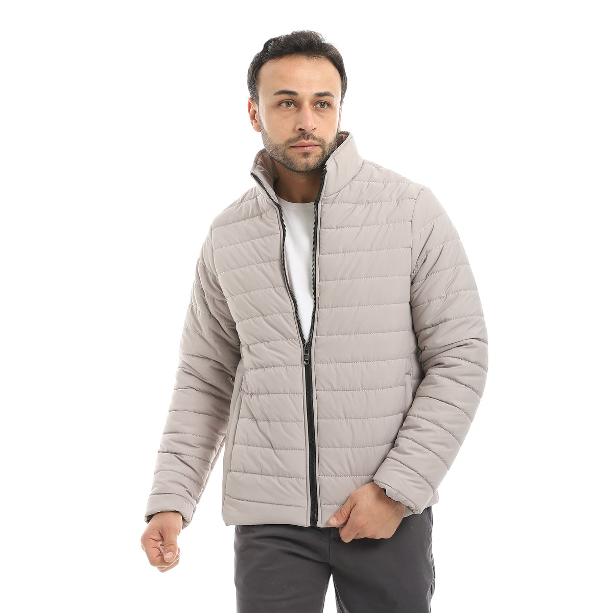 Pump_Self_Patterned_Long_Sleeves_Jacket_-_silver