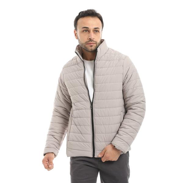 Pump_Self_Patterned_Long_Sleeves_Jacket_-_silver