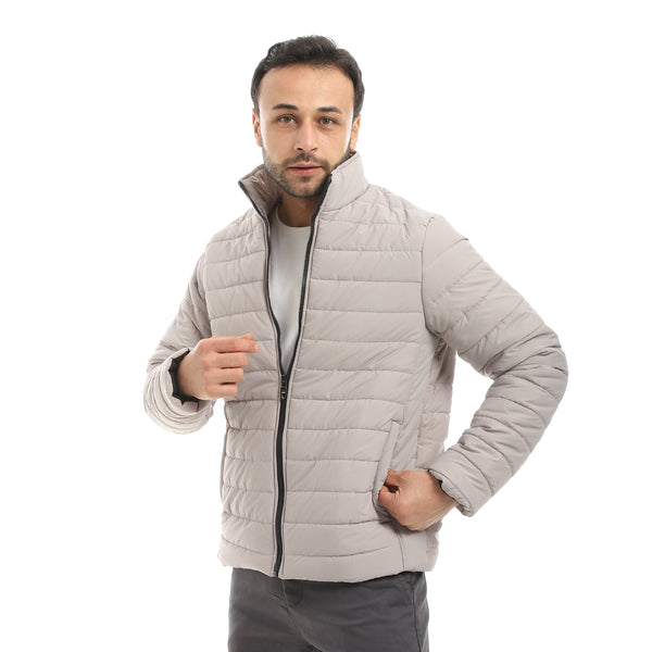 Pump_Self_Patterned_Long_Sleeves_Jacket_-_silver