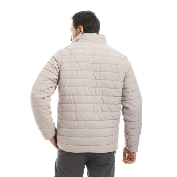 Pump_Self_Patterned_Long_Sleeves_Jacket_-_silver