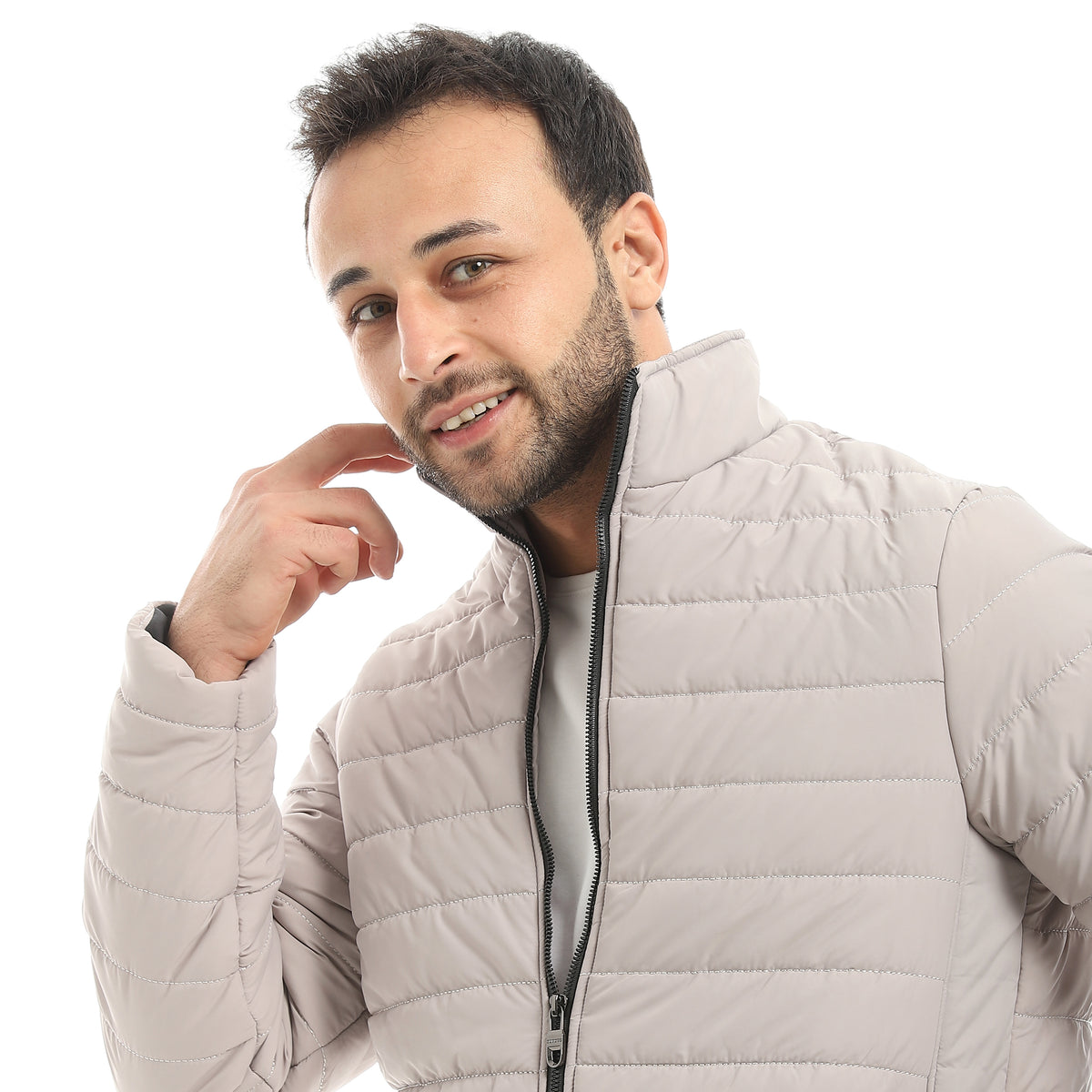 Pump_Self_Patterned_Long_Sleeves_Jacket_-_silver