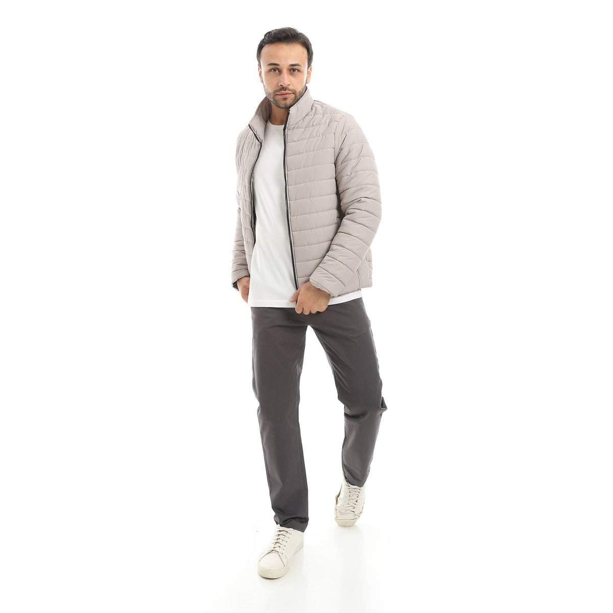 Pump_Self_Patterned_Long_Sleeves_Jacket_-_silver