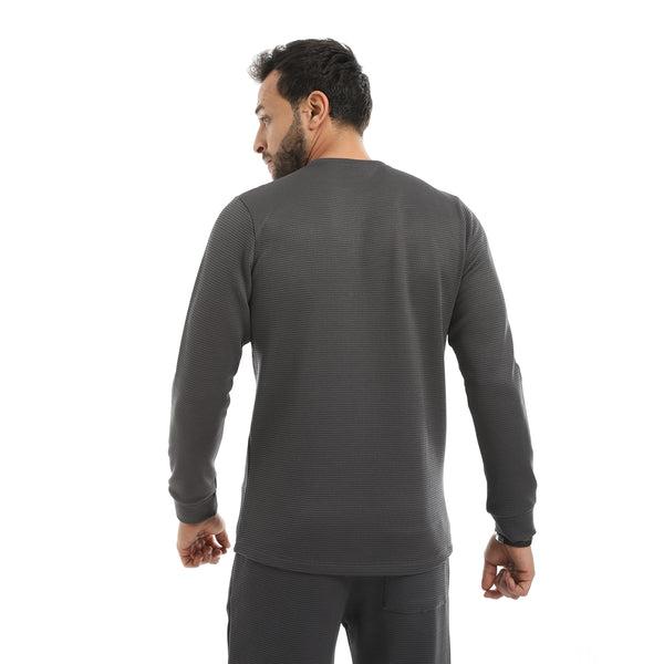 Dark_Grey_Round_Collar_Long_Sleeves_Plain_Sweatshirt-Dark_Grey