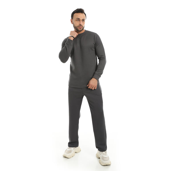 Dark_Grey_Round_Collar_Long_Sleeves_Plain_Sweatshirt-Dark_Grey