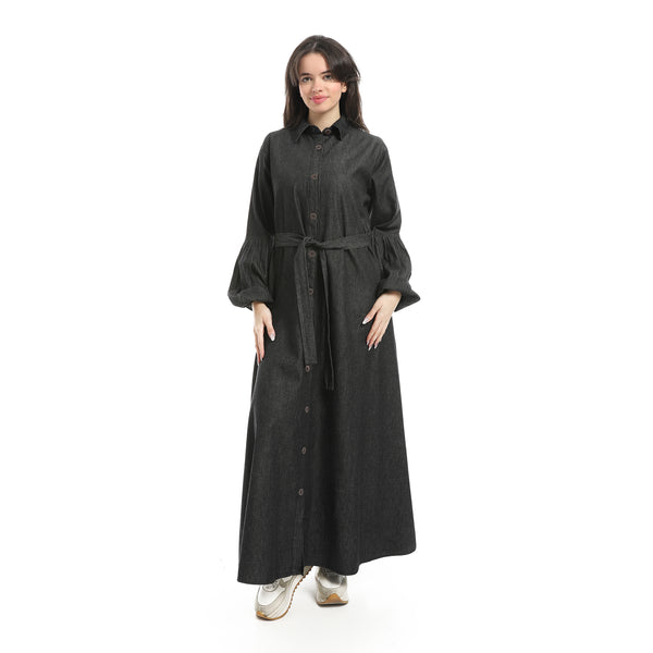 Dark_Grey_Long_Sleeves_Buttons_Closure_Denim_Dress-Dark_Grey