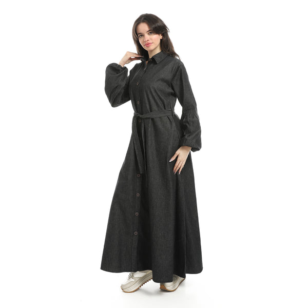 Dark_Grey_Long_Sleeves_Buttons_Closure_Denim_Dress-Dark_Grey