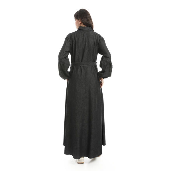 Dark_Grey_Long_Sleeves_Buttons_Closure_Denim_Dress-Dark_Grey