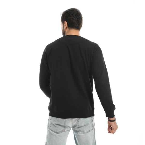 Basic_Plain_Round_Collar_Black_Sweatshirt-Black