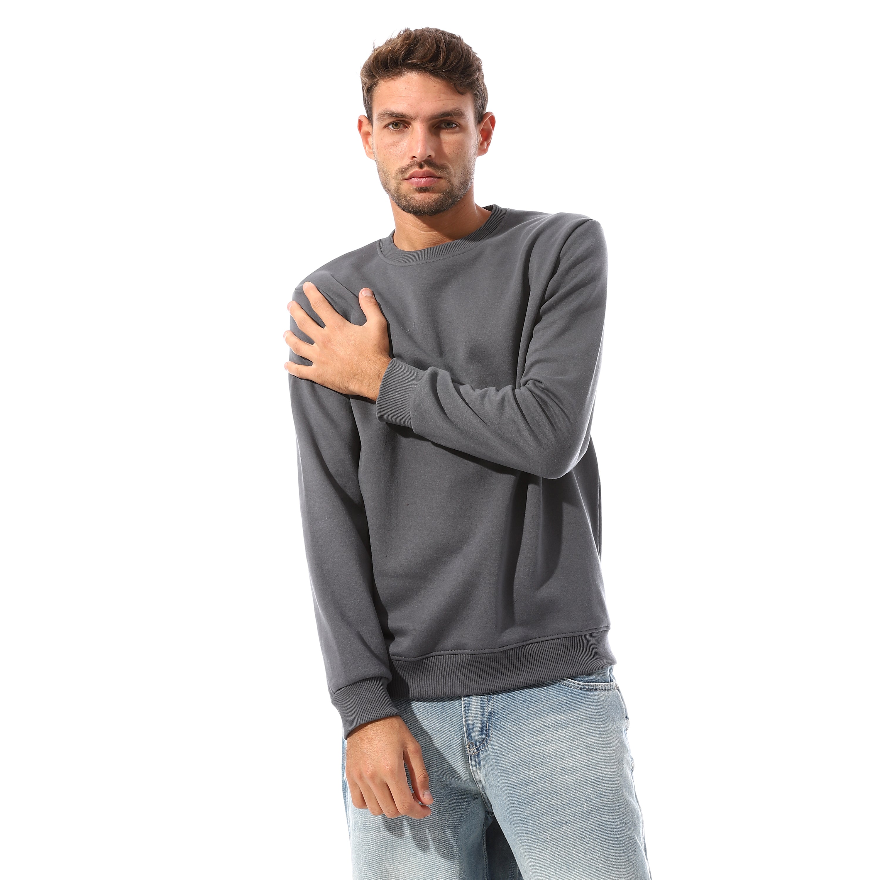 Round_Neck_Sweatshirt_With_Ribbed_Elastic_Hem_-_Grey