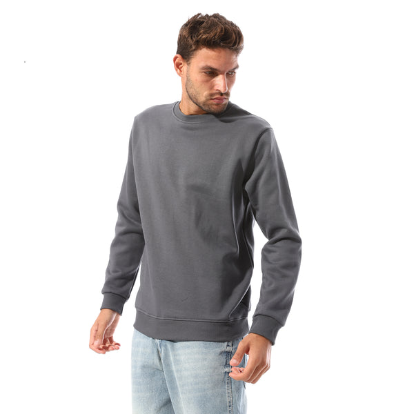 Round_Neck_Sweatshirt_With_Ribbed_Elastic_Hem_-_Grey