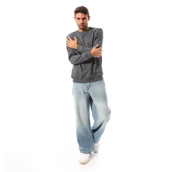 Round_Neck_Sweatshirt_With_Ribbed_Elastic_Hem_-_Grey
