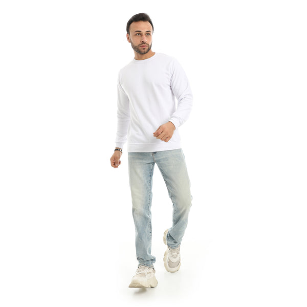 Basic_Plain_Round_Collar_White_Sweatshirt-White