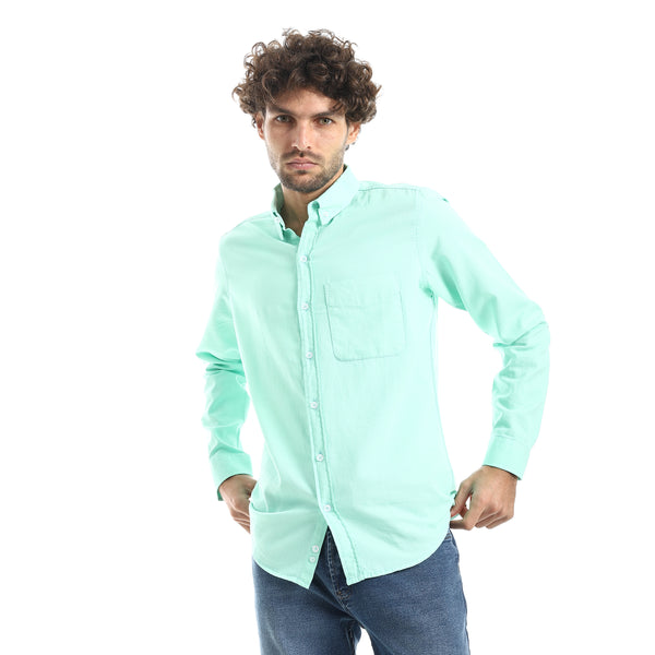 Casual_Aqua_Blue_Long_Sleeve_Shirt-Aqua_Blue