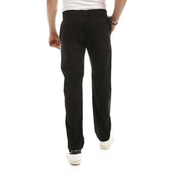 Gabardine_Buttons_&_Zipper_Closure_Regular_Fit_Pants-Black