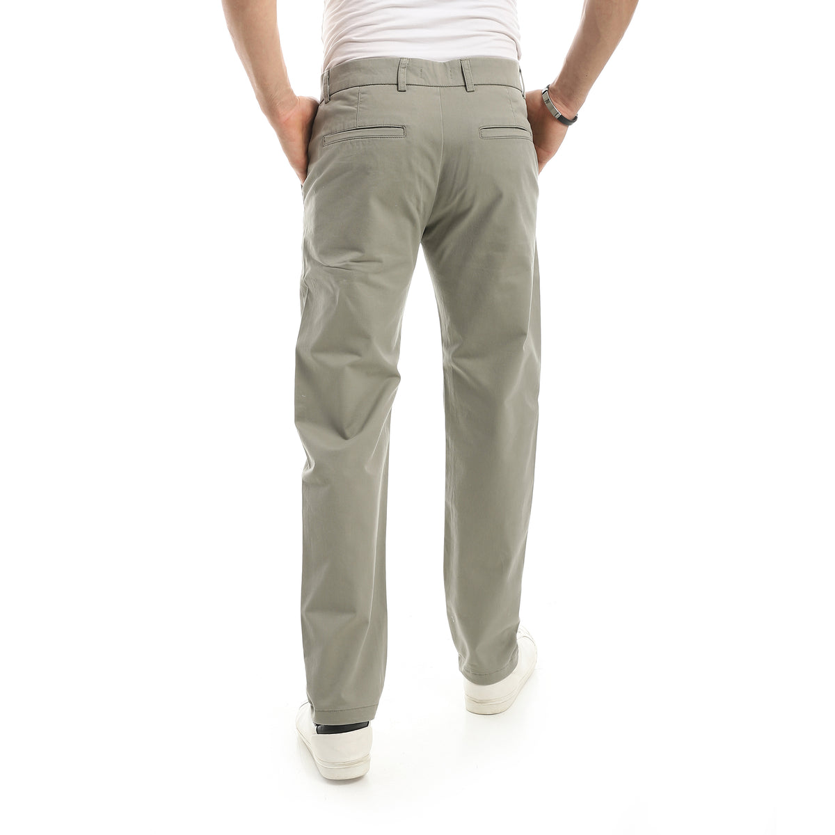 Gabardine_Buttons_&_Zipper_Closure_Regular_Fit_Pants-Grey – Andora