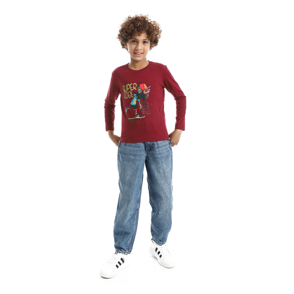 Boys_Printed_Long-Sleeve_Shirt_–_Dark_Red