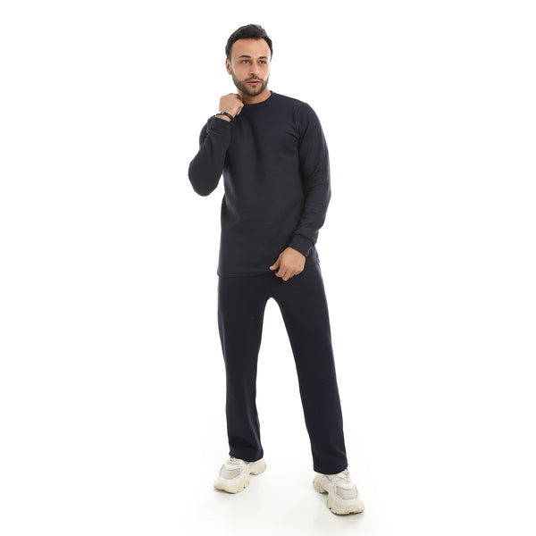 Navy_Blue_Round_Collar_Long_Sleeves_Plain_Sweatshirt-Navy_Blue