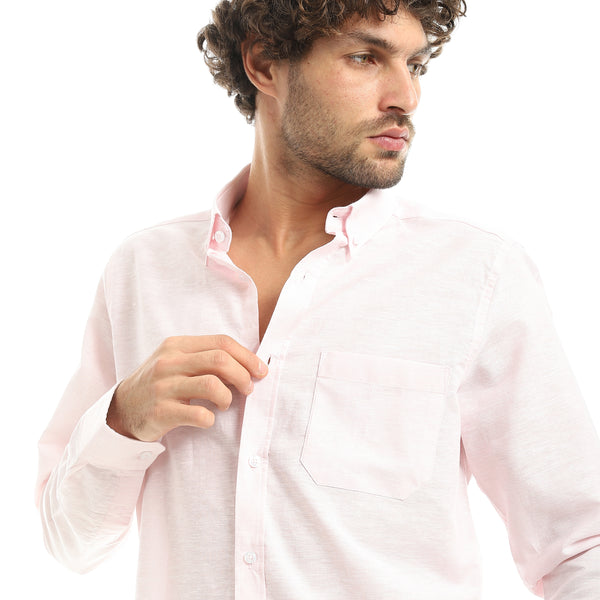 Powder_Pink_Long_Sleeves_Linen_Casual_Shirt-Powder_Pink