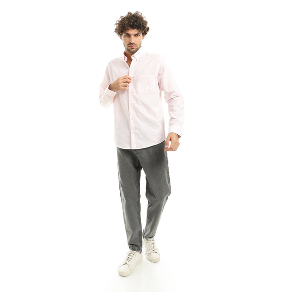 Powder_Pink_Long_Sleeves_Linen_Casual_Shirt-Powder_Pink