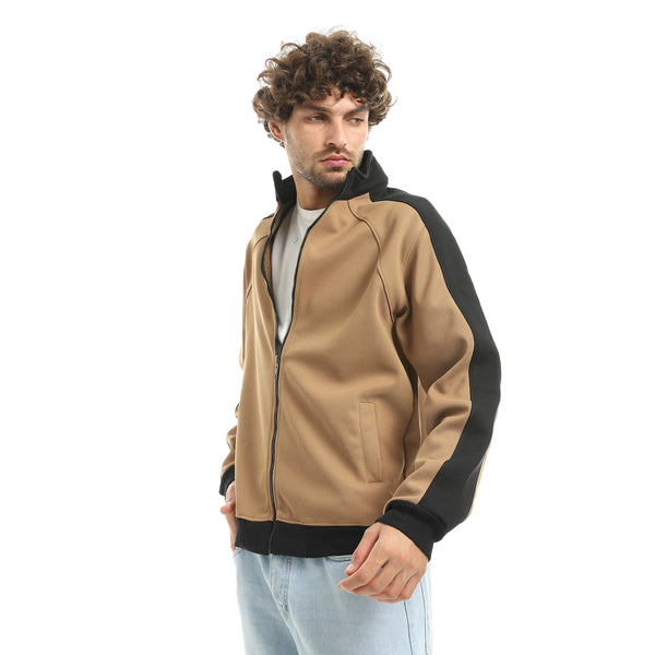 Bi-Tone_Regular_Fit_Sweatshirt_-_Camel_&_Black