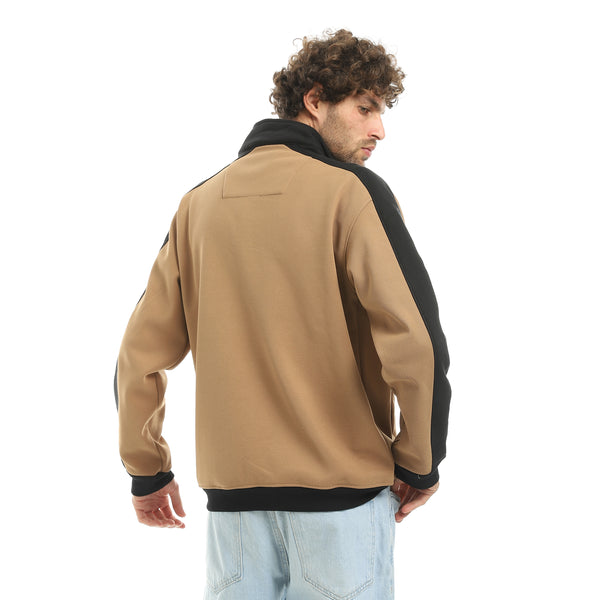 Bi-Tone_Regular_Fit_Sweatshirt_-_Camel_&_Black