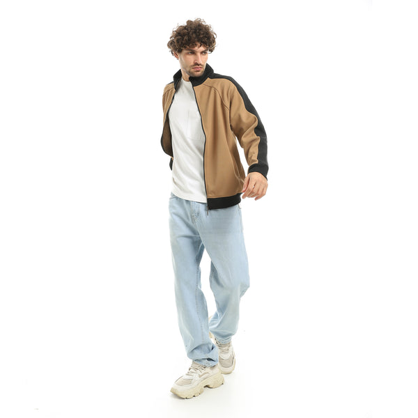 Bi-Tone_Regular_Fit_Sweatshirt_-_Camel_&_Black