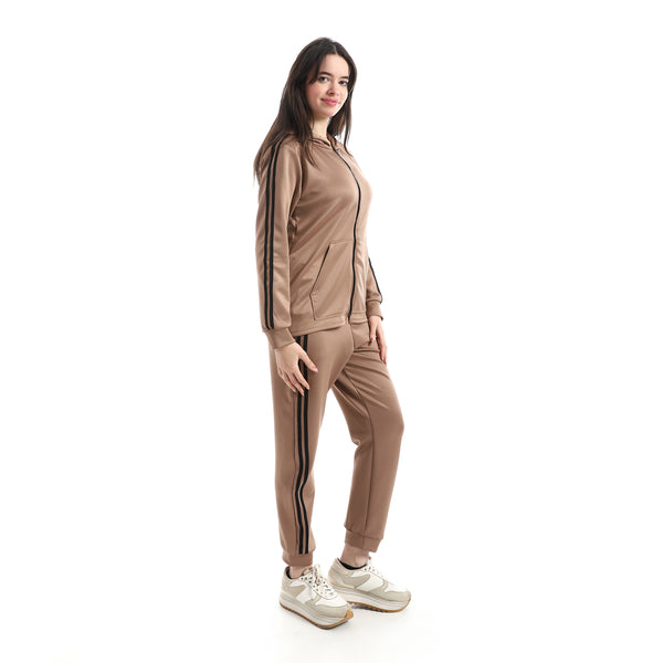 Long_Sleeves_Hooded_Zipped_Tracksuit-Coffee_Brown
