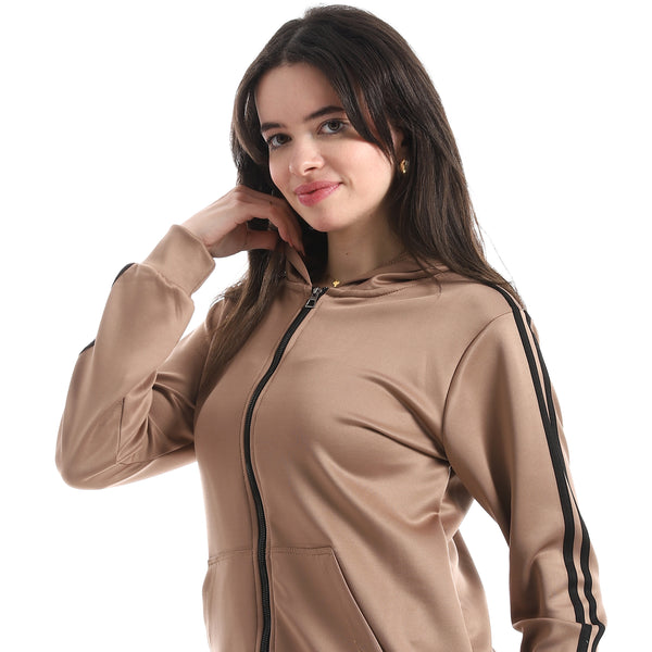 Long_Sleeves_Hooded_Zipped_Tracksuit-Coffee_Brown