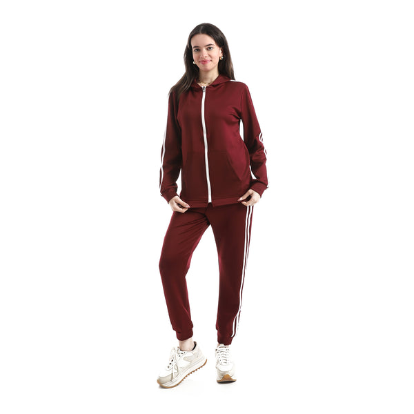 Long_Sleeves_Hooded_Zipped_Tracksuit-Dark_Red_