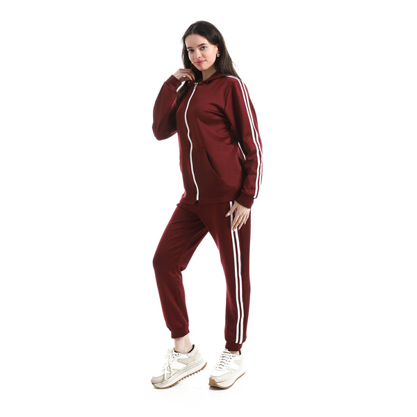 Long_Sleeves_Hooded_Zipped_Tracksuit-Dark_Red_