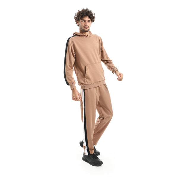 Basic_Fleeced_With_Hooded_Collar_Training_Suit-_Light_Coffee