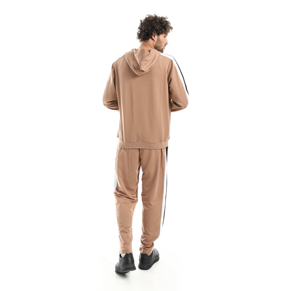 Basic_Fleeced_With_Hooded_Collar_Training_Suit-_Light_Coffee