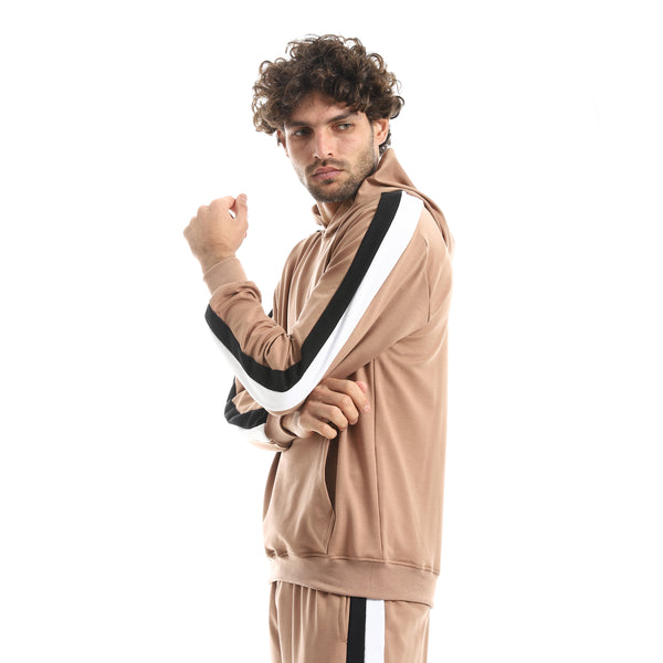 Basic_Fleeced_With_Hooded_Collar_Training_Suit-_Light_Coffee