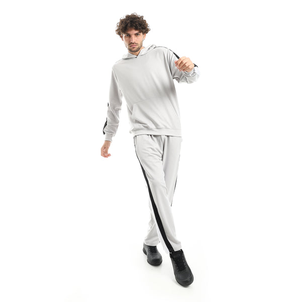 Basic_Fleeced_With_Hooded_Collar_Training_Suit-_Light_Gray