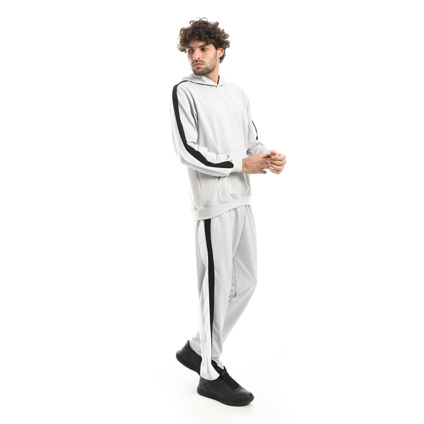 Basic_Fleeced_With_Hooded_Collar_Training_Suit-_Light_Gray