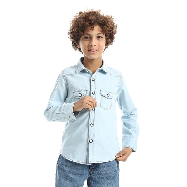Casual_Long-Sleeve_Boy's_Shirt_-_Light_Blue