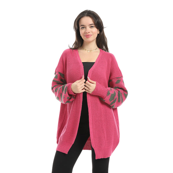 Fuchsia_Open_Neckline_Slip_On_Loose_Fit_Cardigan-Fuchsia
