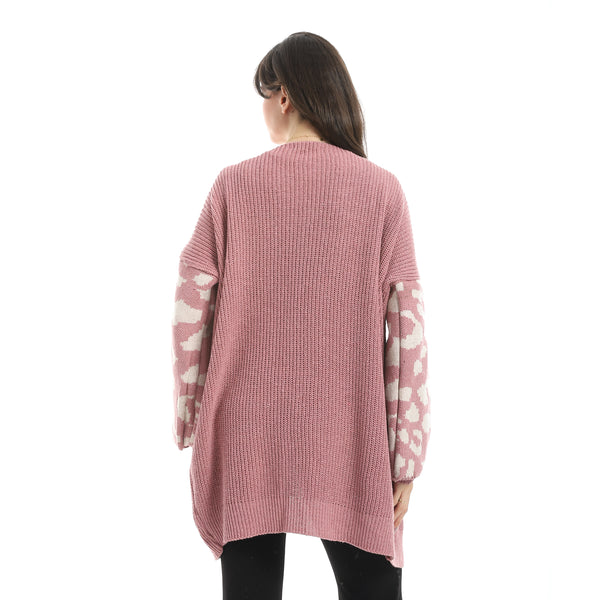 Kashmir_Open_Neckline_Slip_On_Loose_Fit_Cardigan-Pink