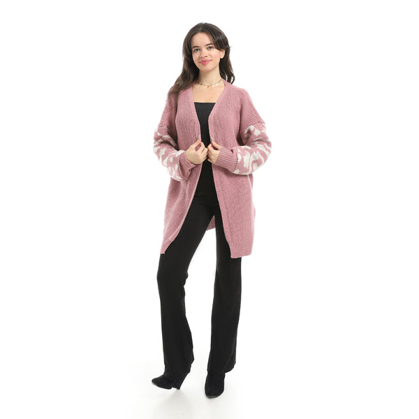 Kashmir_Open_Neckline_Slip_On_Loose_Fit_Cardigan-Pink