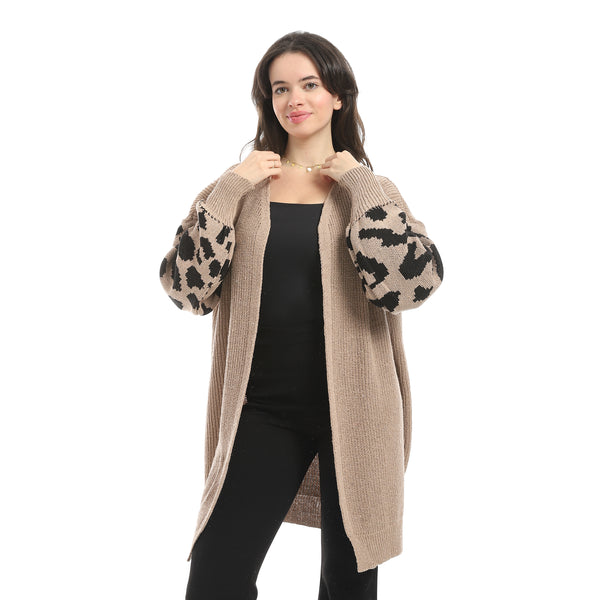 Beige_Open_Neckline_Slip_On_Loose_Fit_Cardigan-Beige
