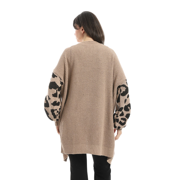 Beige_Open_Neckline_Slip_On_Loose_Fit_Cardigan-Beige