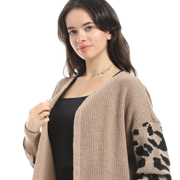 Beige_Open_Neckline_Slip_On_Loose_Fit_Cardigan-Beige