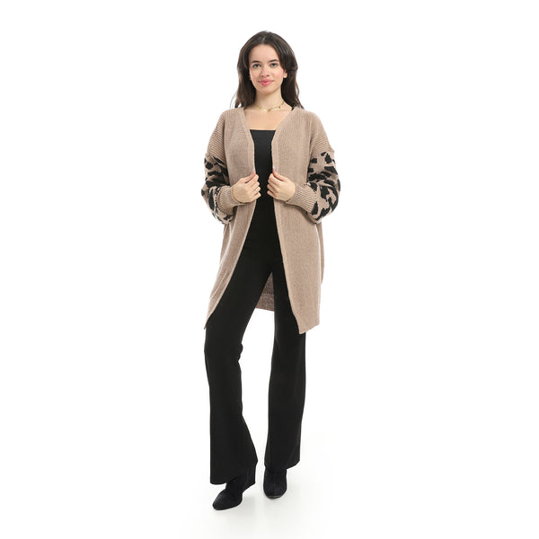 Beige_Open_Neckline_Slip_On_Loose_Fit_Cardigan-Beige