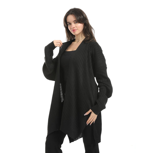 Wide_Ribbed_Open_Neckline_Slip_On_Cardigan_-_Black