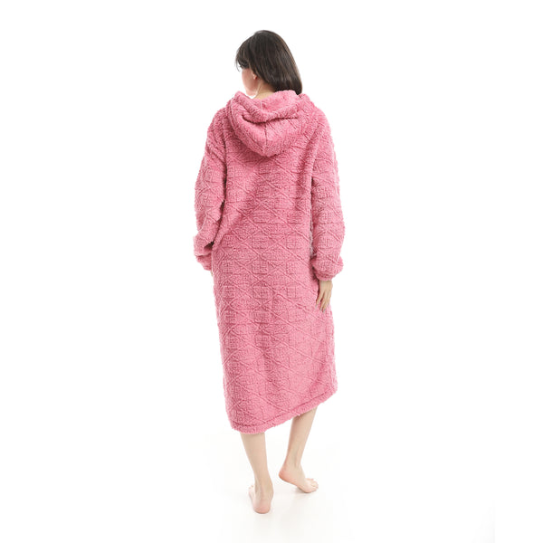 Kashmir_Hooded_Textured_Velvet_Sleepshirt-Pink