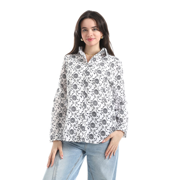 Self_Pattern_Button_Shirt_-_White_&_Black